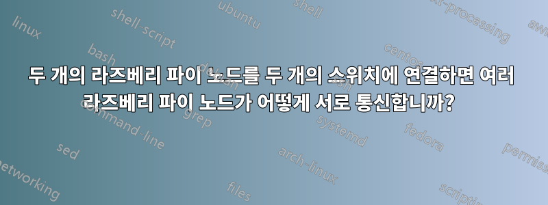 두 개의 라즈베리 파이 노드를 두 개의 스위치에 연결하면 여러 라즈베리 파이 노드가 어떻게 서로 통신합니까? 