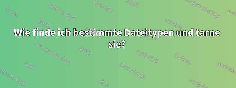 Wie finde ich bestimmte Dateitypen und tarne sie?