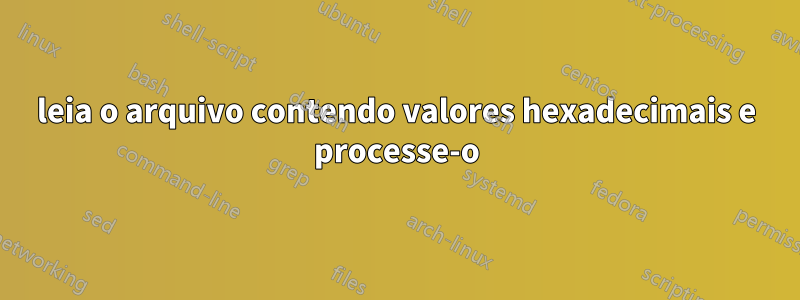 leia o arquivo contendo valores hexadecimais e processe-o