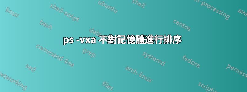 ps -vxa 不對記憶體進行排序