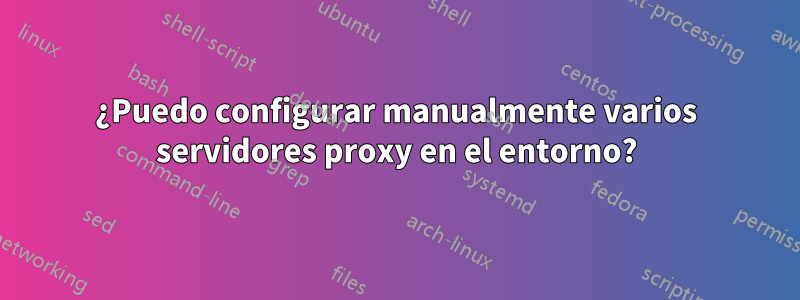 ¿Puedo configurar manualmente varios servidores proxy en el entorno?