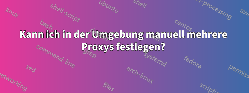 Kann ich in der Umgebung manuell mehrere Proxys festlegen?