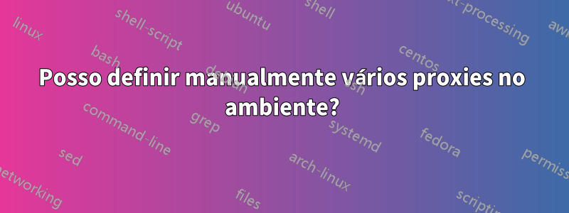 Posso definir manualmente vários proxies no ambiente?