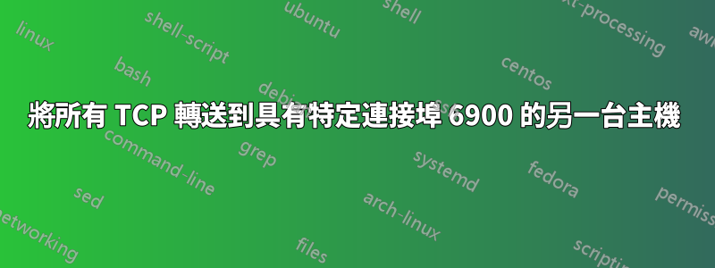 將所有 TCP 轉送到具有特定連接埠 6900 的另一台主機