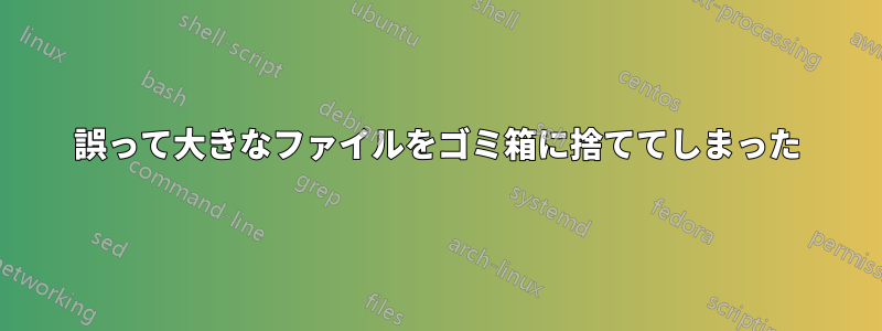 誤って大きなファイルをゴミ箱に捨ててしまった