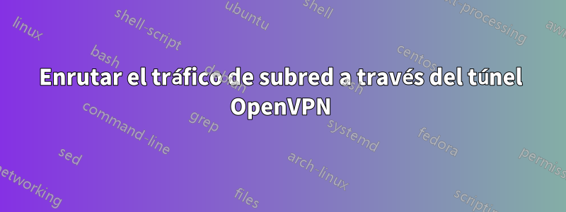 Enrutar el tráfico de subred a través del túnel OpenVPN