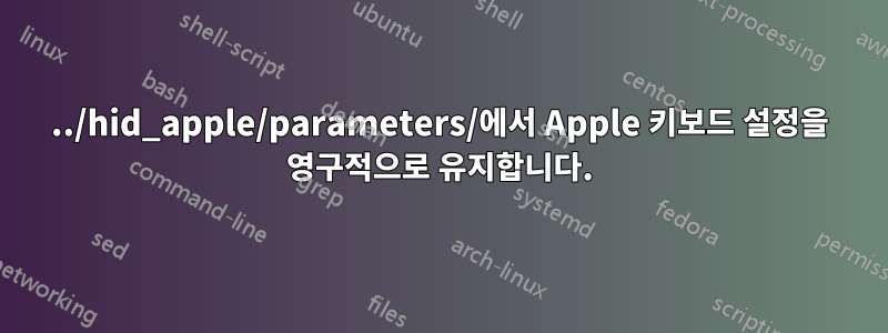 ../hid_apple/parameters/에서 Apple 키보드 설정을 영구적으로 유지합니다.