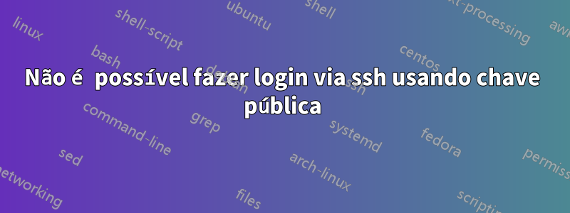 Não é possível fazer login via ssh usando chave pública