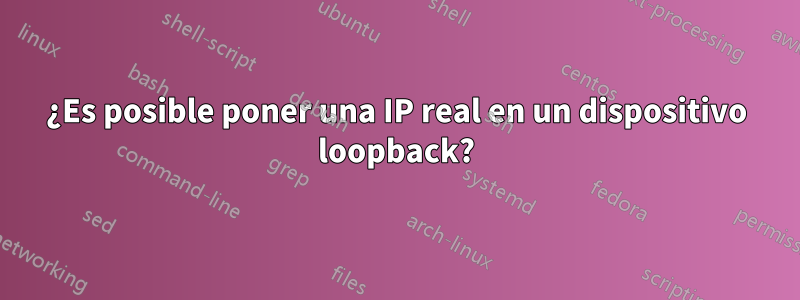 ¿Es posible poner una IP real en un dispositivo loopback?