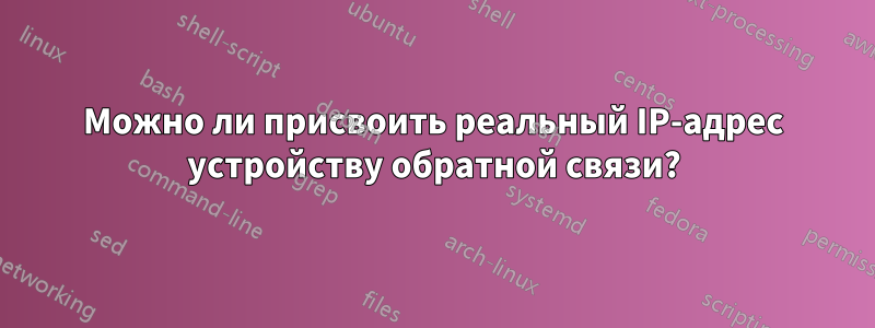 Можно ли присвоить реальный IP-адрес устройству обратной связи?