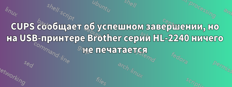 CUPS сообщает об успешном завершении, но на USB-принтере Brother серии HL-2240 ничего не печатается