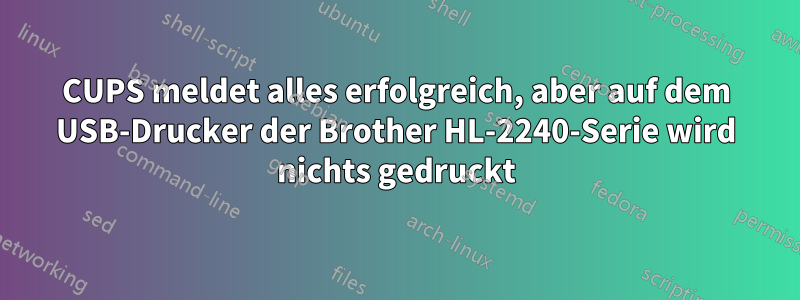 CUPS meldet alles erfolgreich, aber auf dem USB-Drucker der Brother HL-2240-Serie wird nichts gedruckt