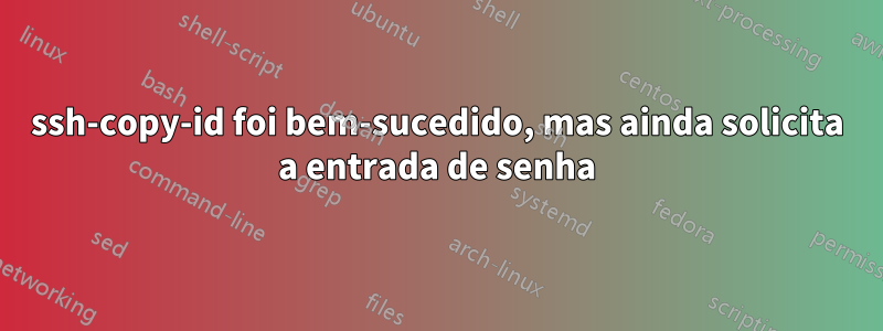 ssh-copy-id foi bem-sucedido, mas ainda solicita a entrada de senha