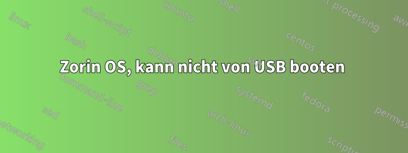 Zorin OS, kann nicht von USB booten