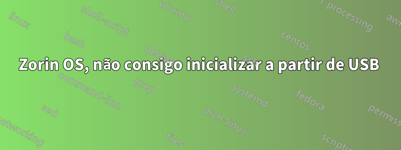 Zorin OS, não consigo inicializar a partir de USB