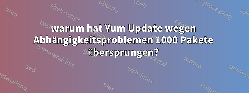 warum hat Yum Update wegen Abhängigkeitsproblemen 1000 Pakete übersprungen?