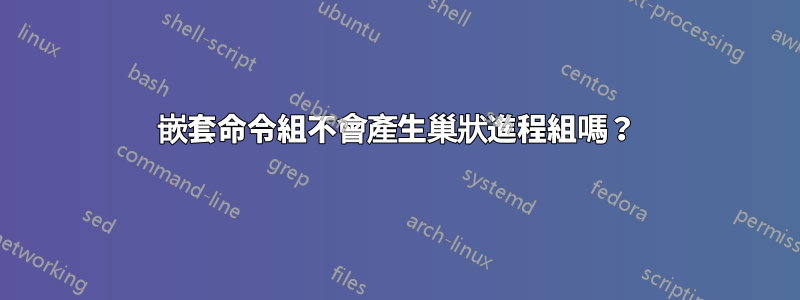 嵌套命令組不會產生巢狀進程組嗎？