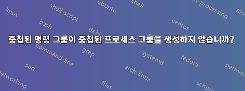 중첩된 명령 그룹이 중첩된 프로세스 그룹을 생성하지 않습니까?