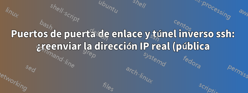 Puertos de puerta de enlace y túnel inverso ssh: ¿reenviar la dirección IP real (pública) de los usuarios?