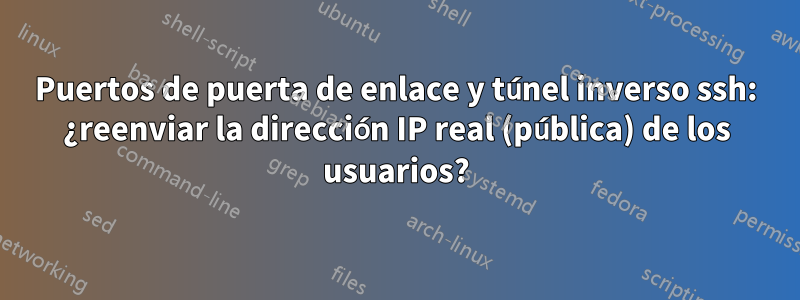 Puertos de puerta de enlace y túnel inverso ssh: ¿reenviar la dirección IP real (pública) de los usuarios?