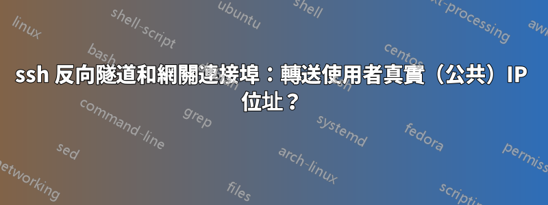 ssh 反向隧道和網關連接埠：轉送使用者真實（公共）IP 位址？