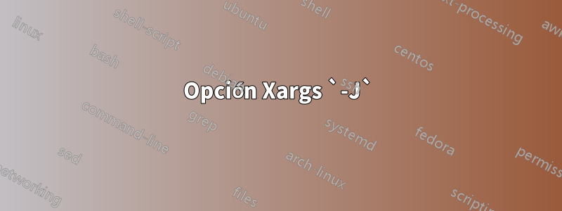 Opción Xargs `-J`