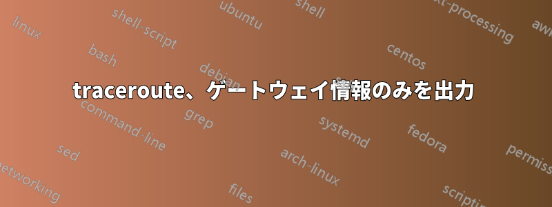 traceroute、ゲートウェイ情報のみを出力