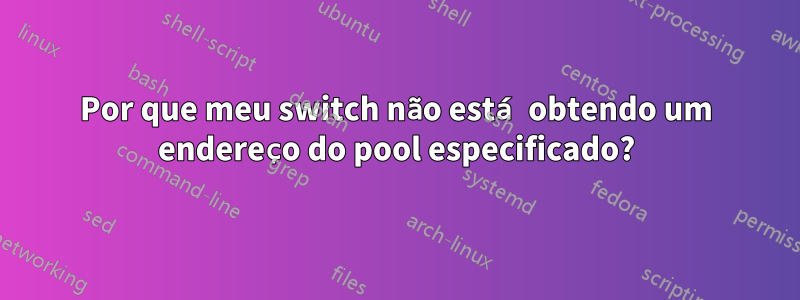 Por que meu switch não está obtendo um endereço do pool especificado?