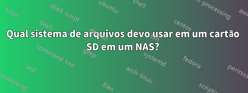 Qual sistema de arquivos devo usar em um cartão SD em um NAS?