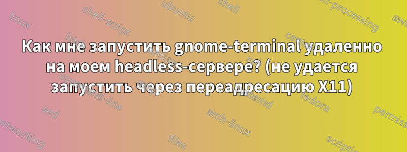 Как мне запустить gnome-terminal удаленно на моем headless-сервере? (не удается запустить через переадресацию X11)