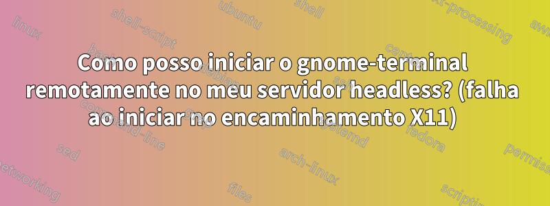 Como posso iniciar o gnome-terminal remotamente no meu servidor headless? (falha ao iniciar no encaminhamento X11)