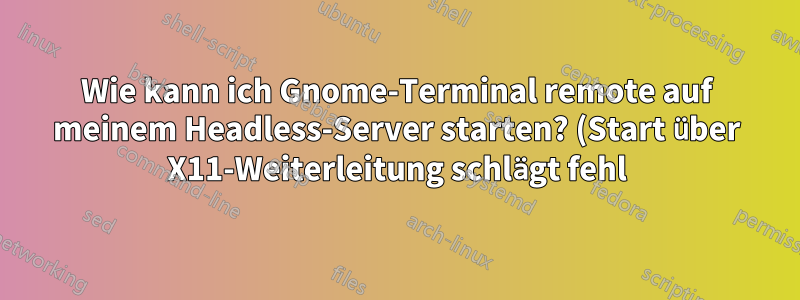 Wie kann ich Gnome-Terminal remote auf meinem Headless-Server starten? (Start über X11-Weiterleitung schlägt fehl)