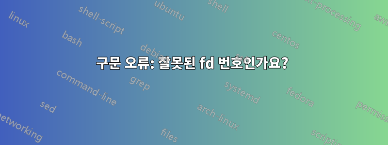 구문 오류: 잘못된 fd 번호인가요?