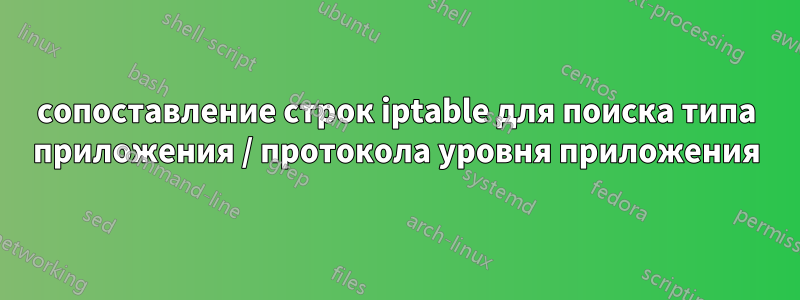 сопоставление строк iptable для поиска типа приложения / протокола уровня приложения