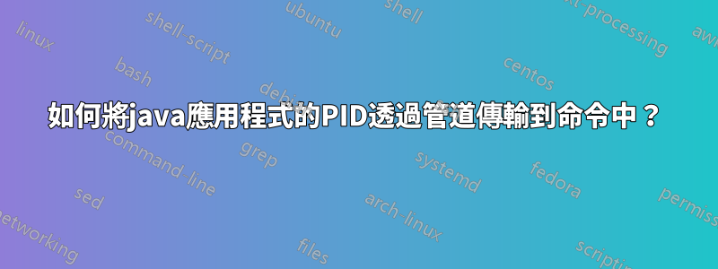 如何將java應用程式的PID透過管道傳輸到命令中？