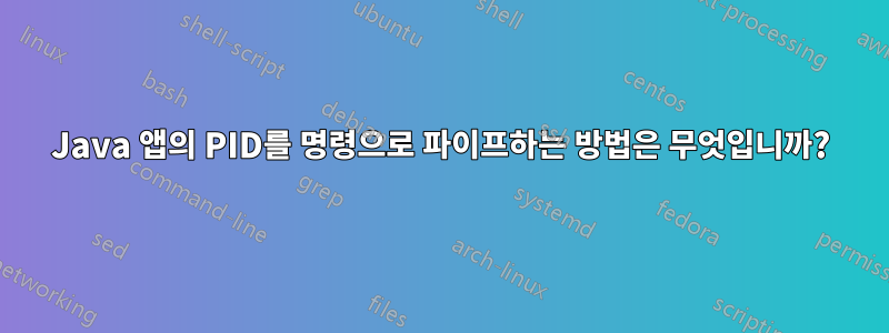 Java 앱의 PID를 명령으로 파이프하는 방법은 무엇입니까?