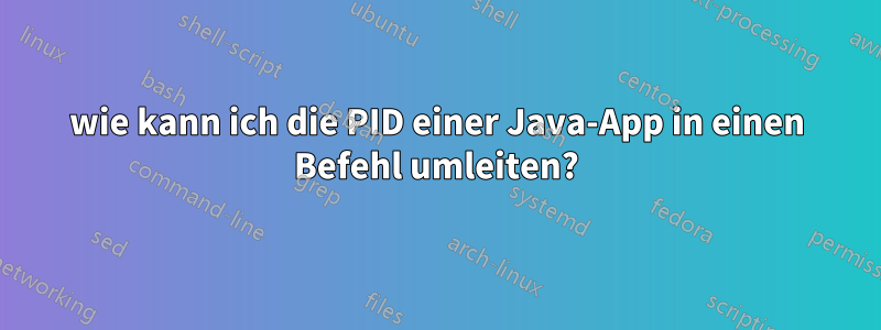 wie kann ich die PID einer Java-App in einen Befehl umleiten?