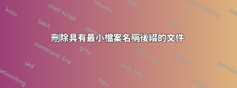 刪除具有最小檔案名稱後綴的文件