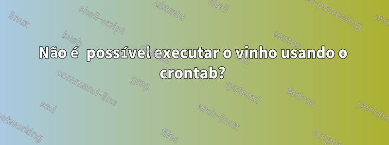 Não é possível executar o vinho usando o crontab?