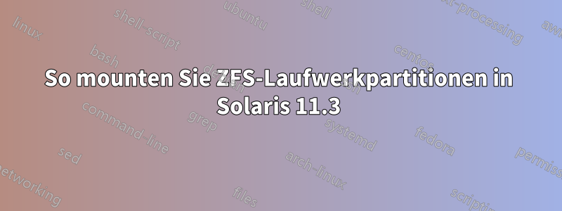 So mounten Sie ZFS-Laufwerkpartitionen in Solaris 11.3