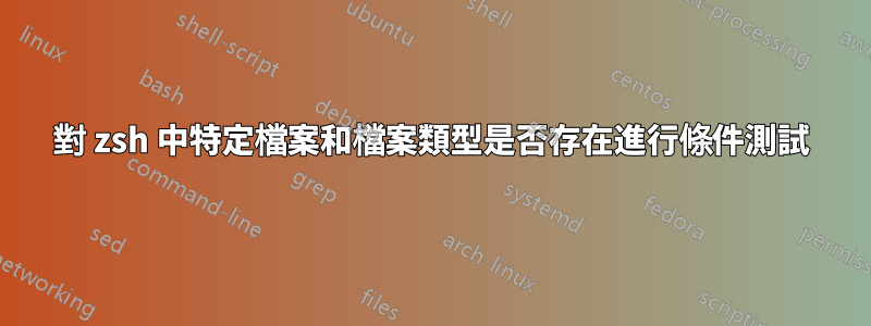 對 zsh 中特定檔案和檔案類型是否存在進行條件測試