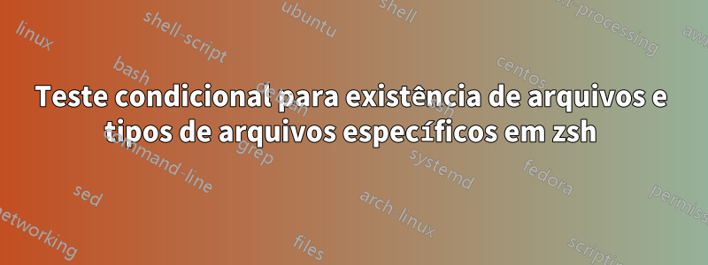 Teste condicional para existência de arquivos e tipos de arquivos específicos em zsh