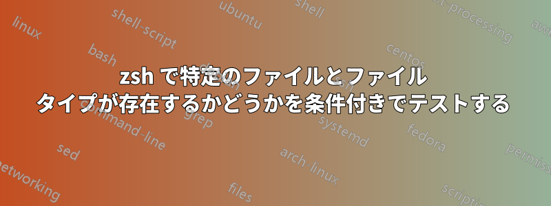 zsh で特定のファイルとファイル タイプが存在するかどうかを条件付きでテストする