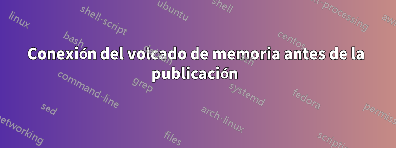 Conexión del volcado de memoria antes de la publicación 