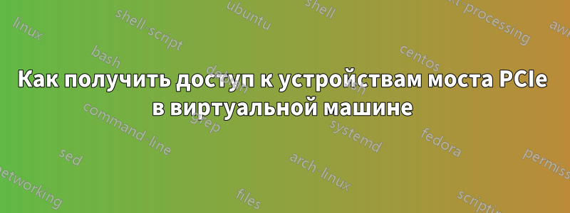 Как получить доступ к устройствам моста PCIe в виртуальной машине