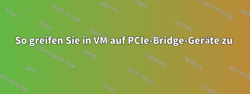 So greifen Sie in VM auf PCIe-Bridge-Geräte zu