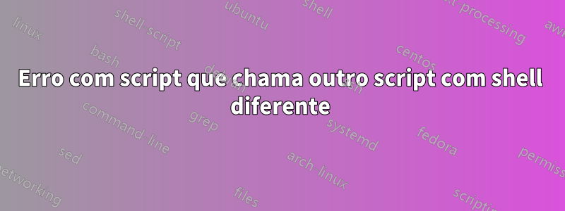 Erro com script que chama outro script com shell diferente