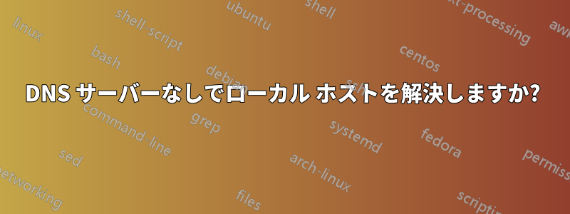 DNS サーバーなしでローカル ホストを解決しますか?