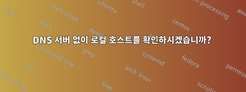 DNS 서버 없이 로컬 호스트를 확인하시겠습니까?