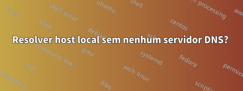 Resolver host local sem nenhum servidor DNS?